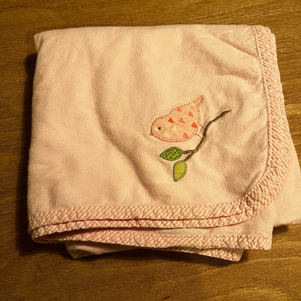 3 Martha’s pink baby receiving blanket